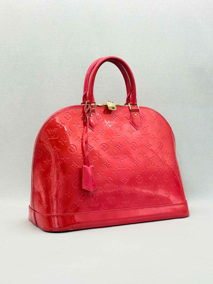 LOUIS VUITTON Alma Red Monogram Top Handle