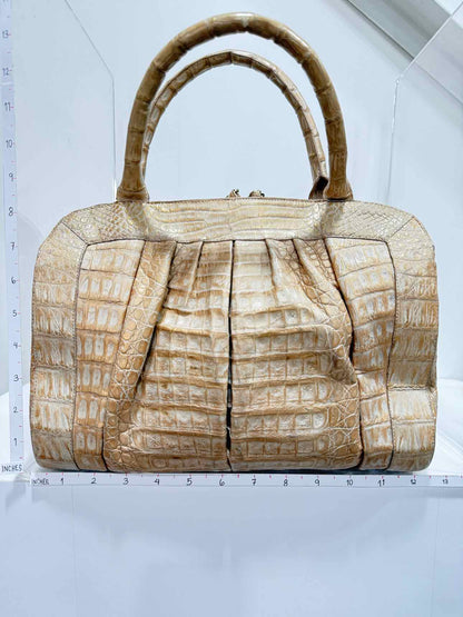 NANCY GONZALEZ Frame Beige Top Handle