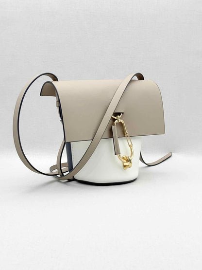 ZAC POSEN Tan & White Baguette Bag