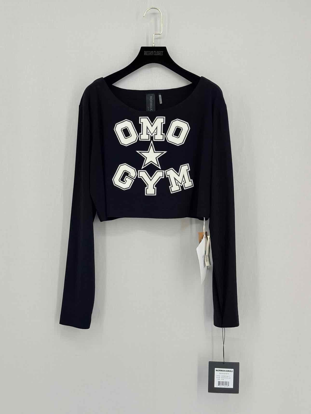 NORMA KAMALI Cropped Black Logo Size XLarge Top