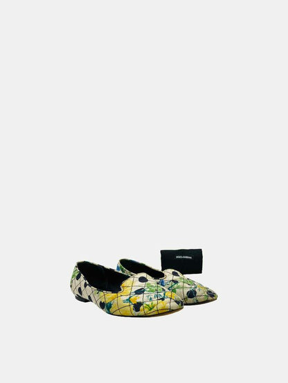 DOLCE & GABBANA White Multicolor Ballet Flats 36