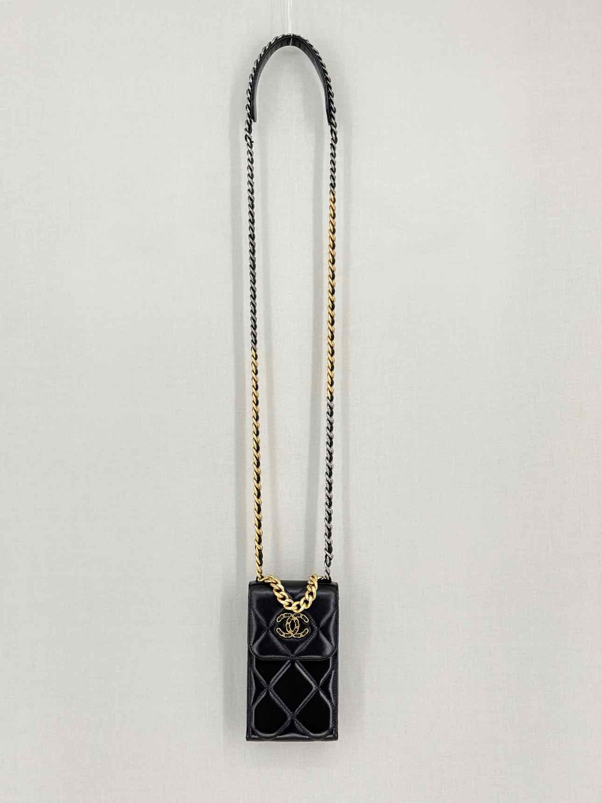CHANEL Black Quilted Phone case