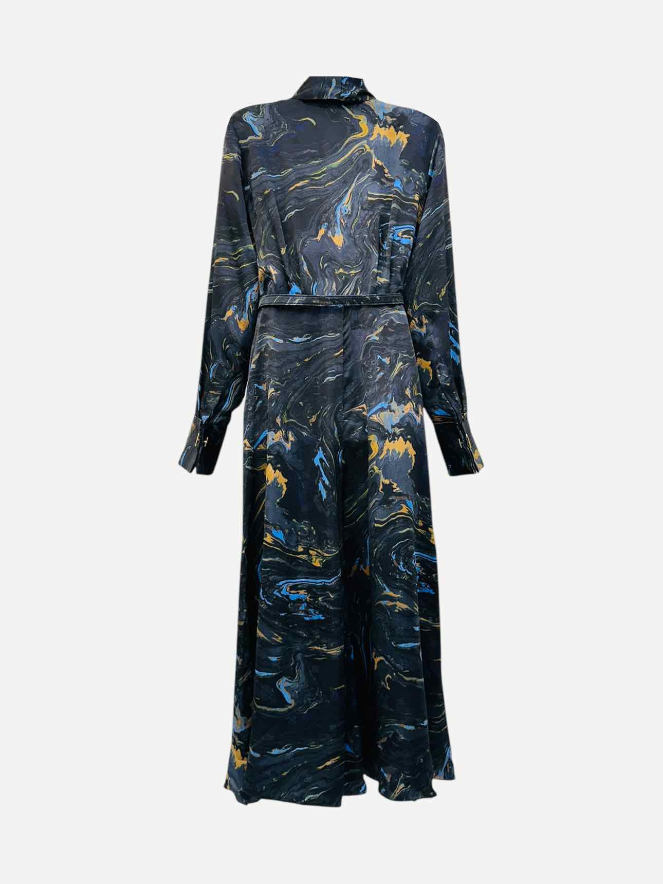FENDI Marbled Black Multicolor Size Small Long Dress