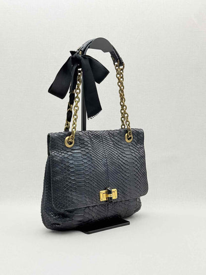 LANVIN Bow Navy Shoulder Bag