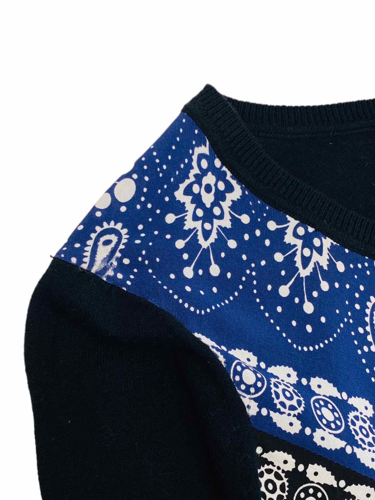 SANDRO Basic Black & Blue Printed Jumper