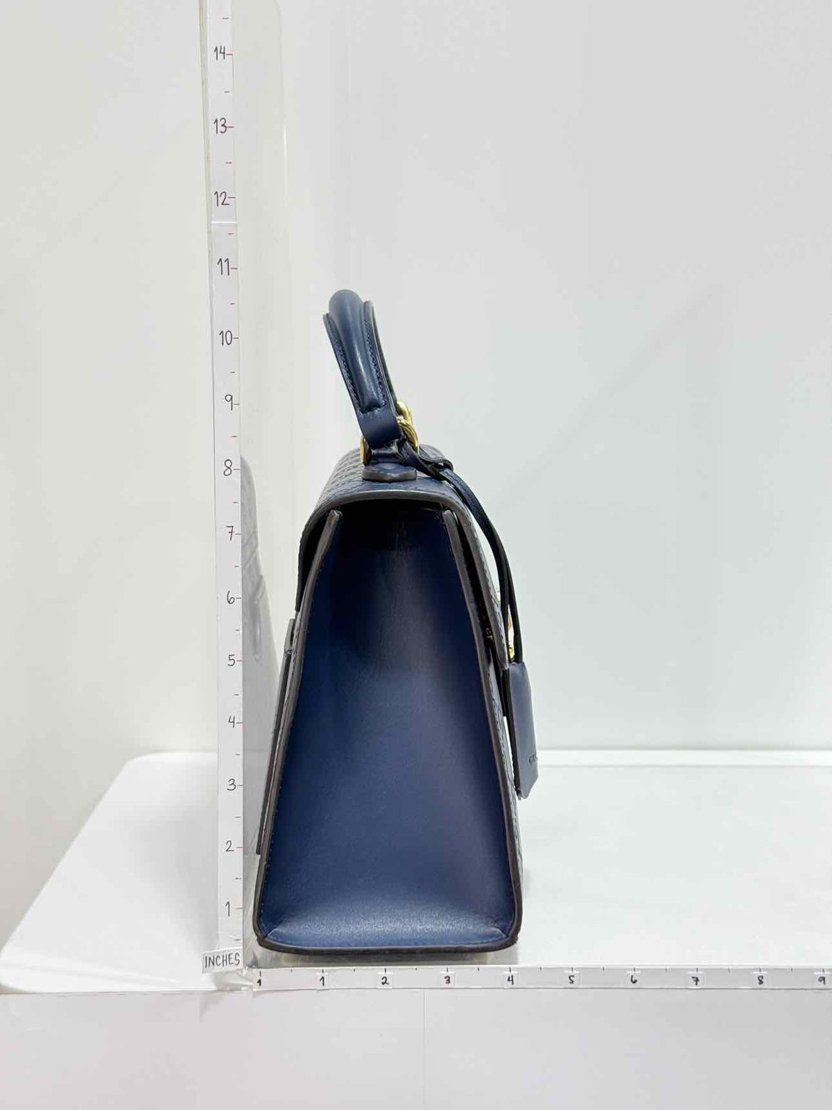 GUCCI Padlock Blue Guccissima Top Handle