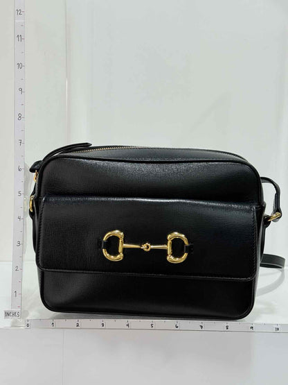 GUCCI Horsebit 1955 Black Shoulder Bag