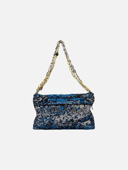DOLCE & GABBANA Miss Charles Blue & Silver Shoulder Bag