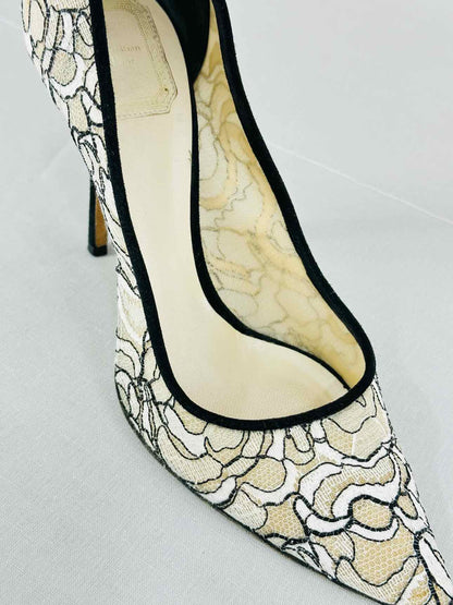 DIOR Cream & Black Lace Size EU 39.5 Pumps