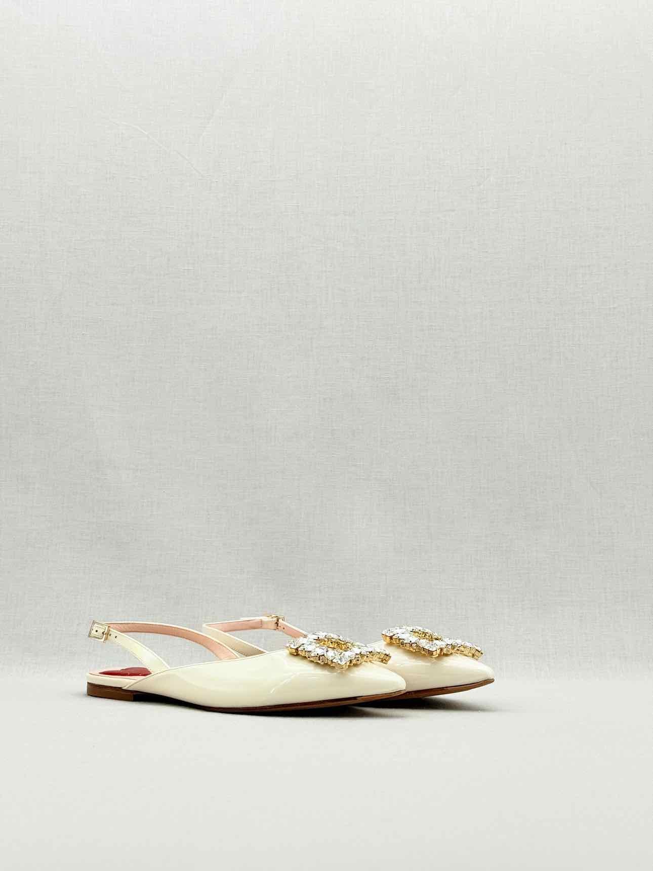 ROGER VIVIER Strass Cream Size EU 37 Flats