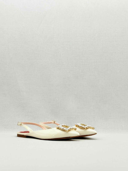 ROGER VIVIER Strass Cream Size EU 37 Flats