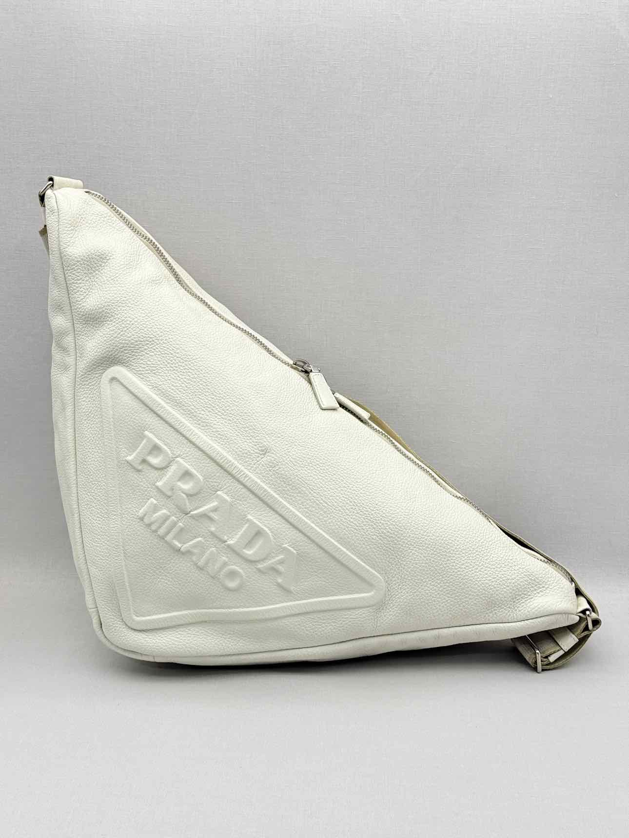 PRADA Triangle Off-white Shoulder Bag