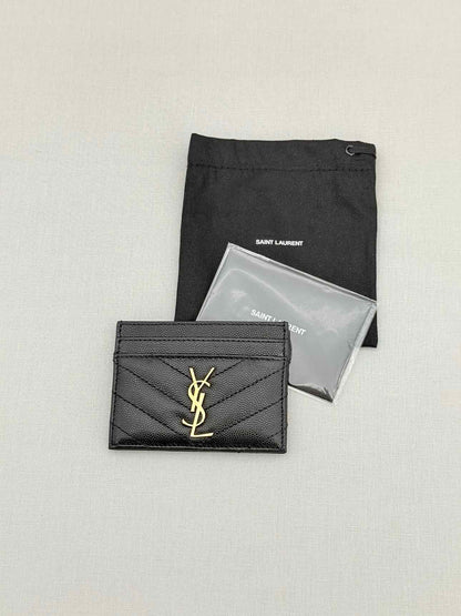 SAINT LAURENT Black Monogram Card Holder