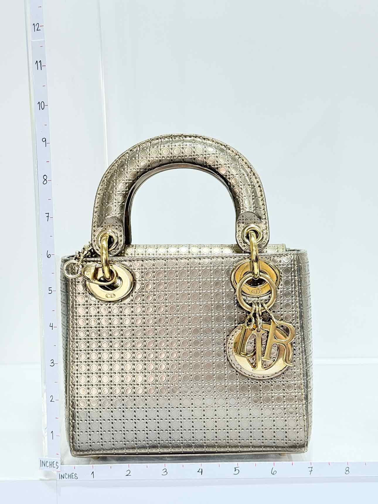 DIOR Lady Dior Bronze Micro Cannage Top Handle