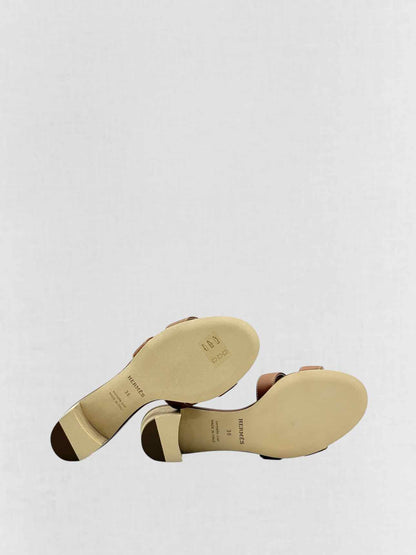 HERMES Oasis Gold Size EU 36 Heeled Sandals