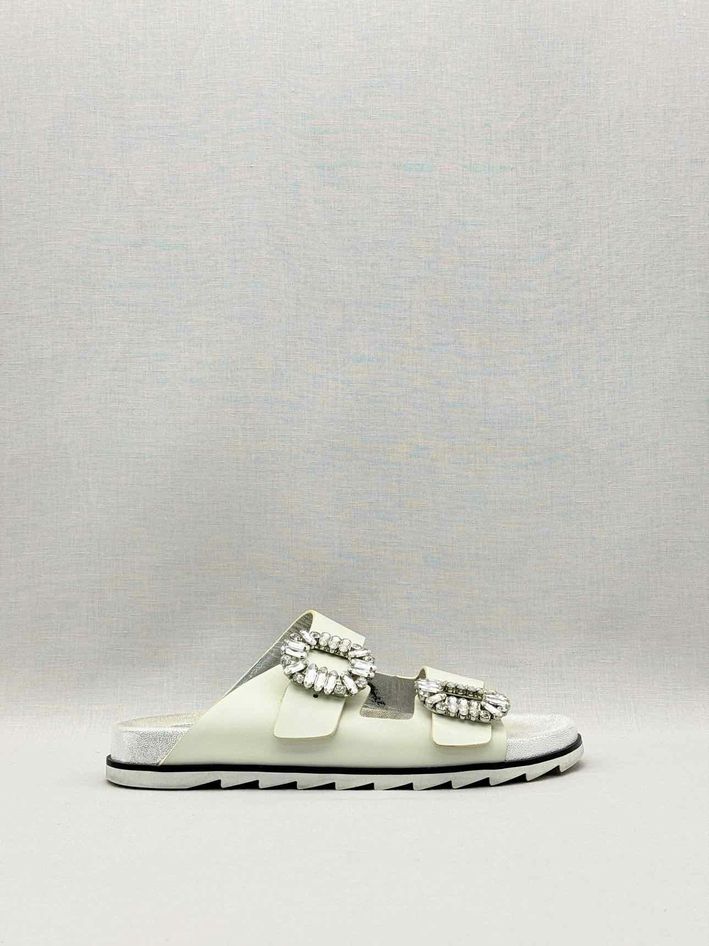 ROGER VIVIER Slidy Viv Off-white Size EU 39 Sandals