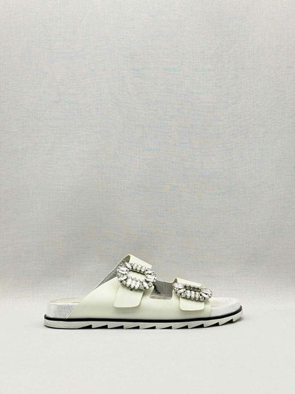 ROGER VIVIER Slidy Viv Off-white Size EU 39 Sandals