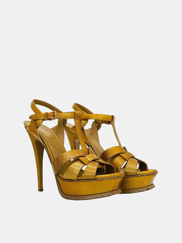 YVES SAINT LAURENT Tribute Gold Heeled Sandals