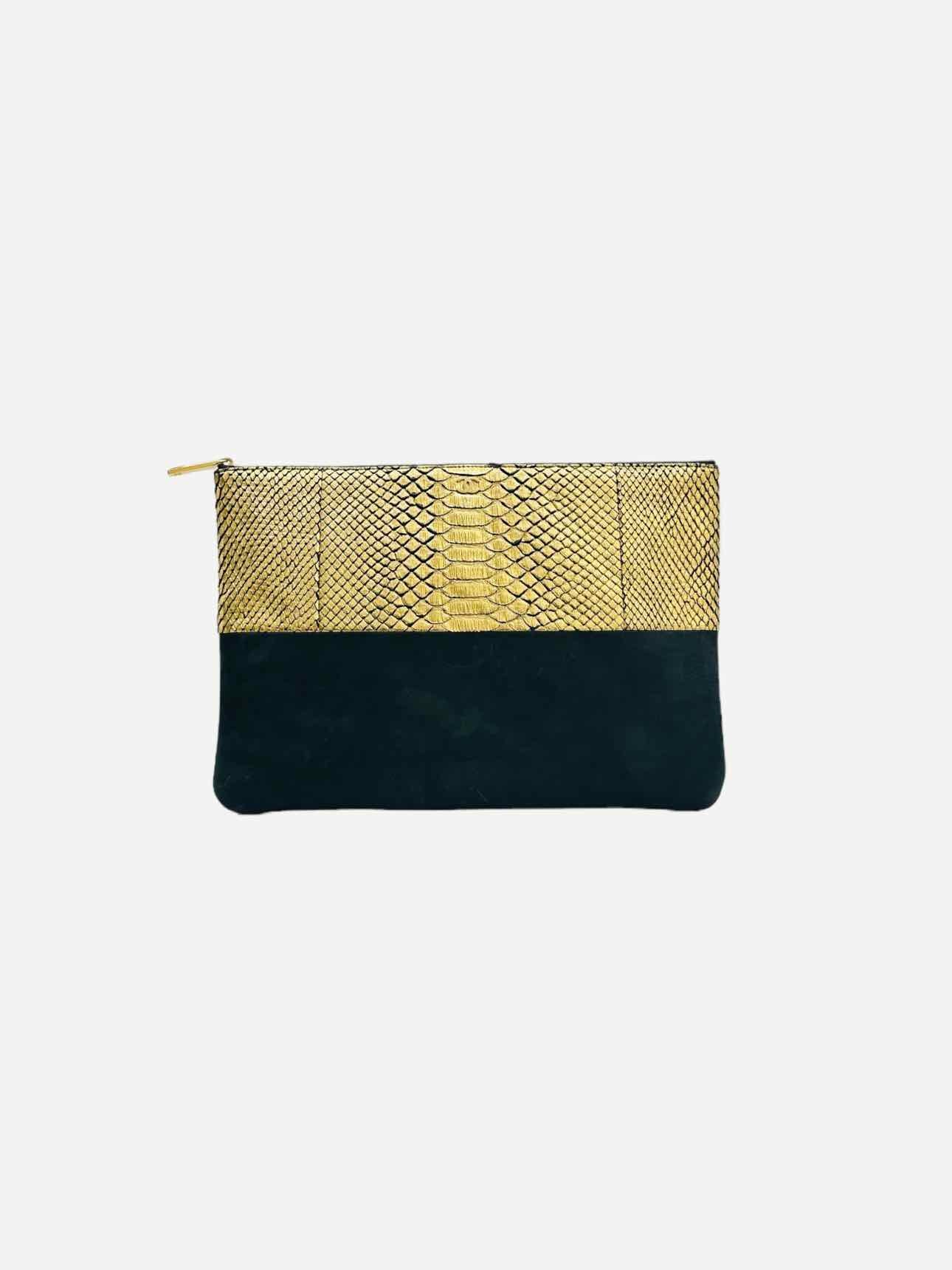 CHANEL O Case Black & Gold Clutch