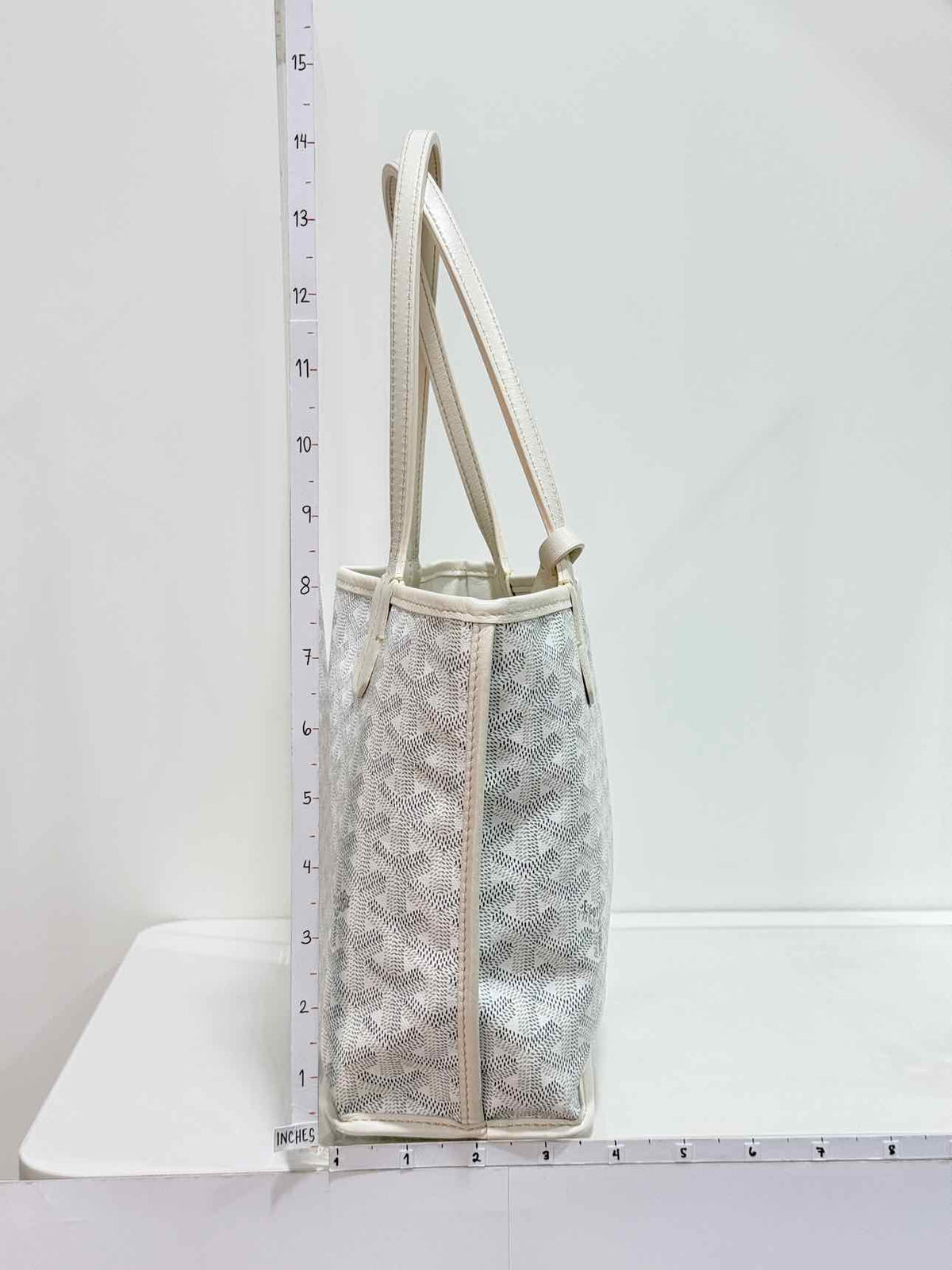 GOYARD Anjou White & Grey Goryardine Tote Bag