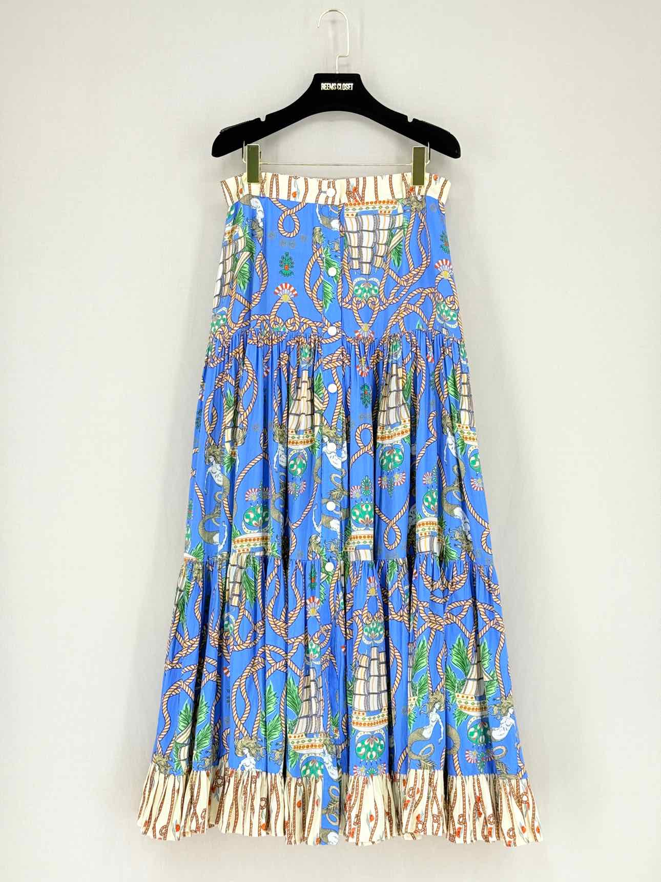 PAOLITA Thalia Blue Multicolor Size Small Long Skirt