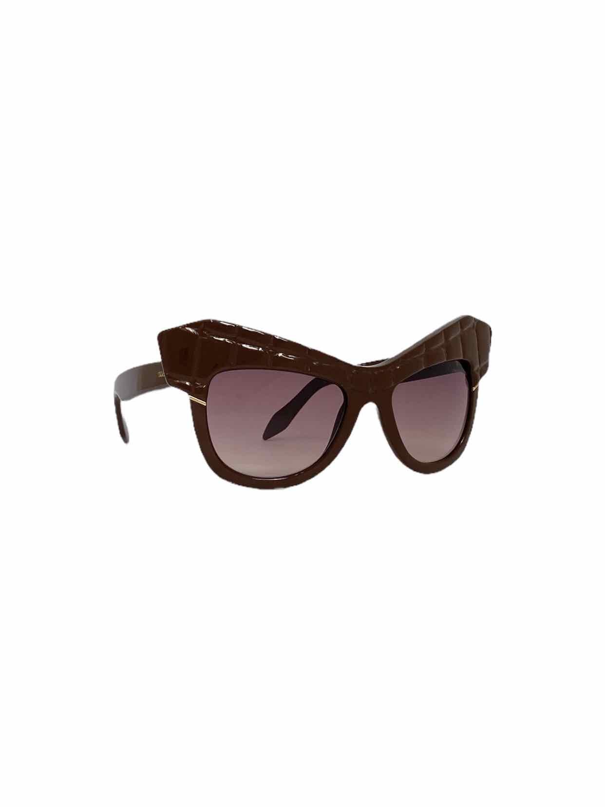 ROBERTO CAVALLI Brown Croco Embossed Sunglasses