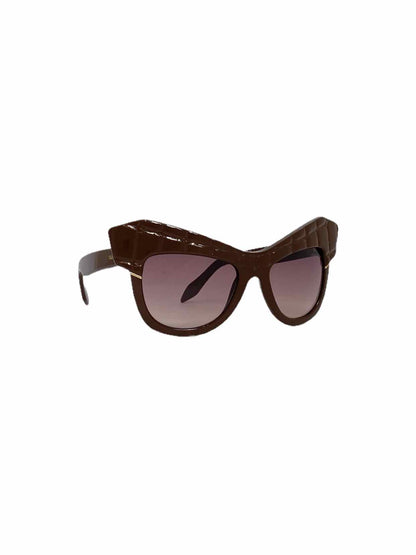 ROBERTO CAVALLI Brown Croco Embossed Sunglasses