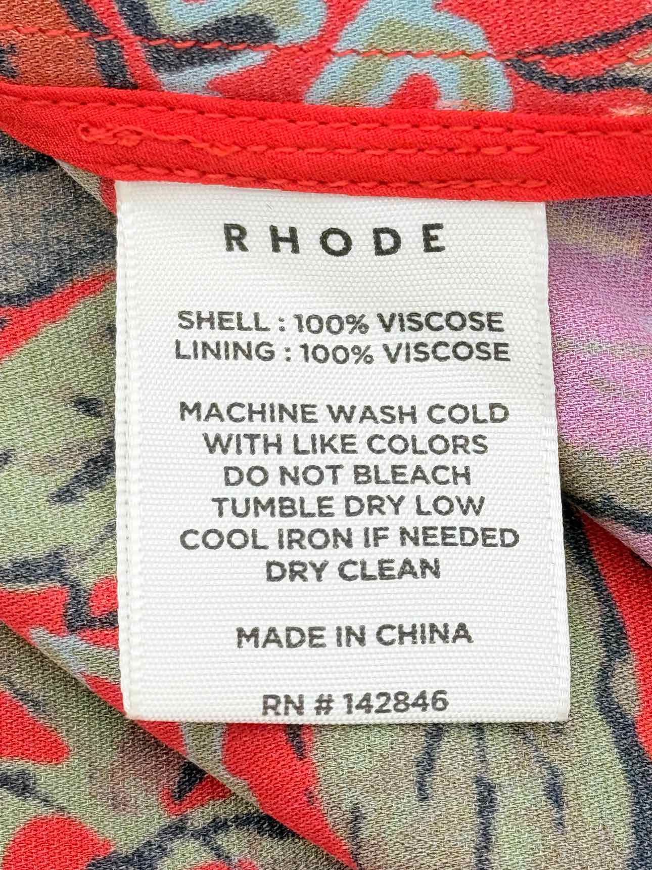 RHODE Gwyneth Red Multicolor Size US 10 Midi Dress