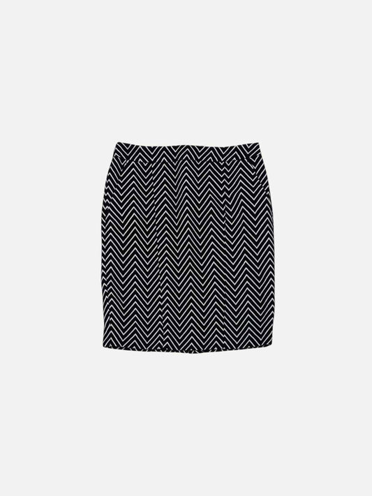 MAX & CO Black & White Zigzag Pencil Skirt