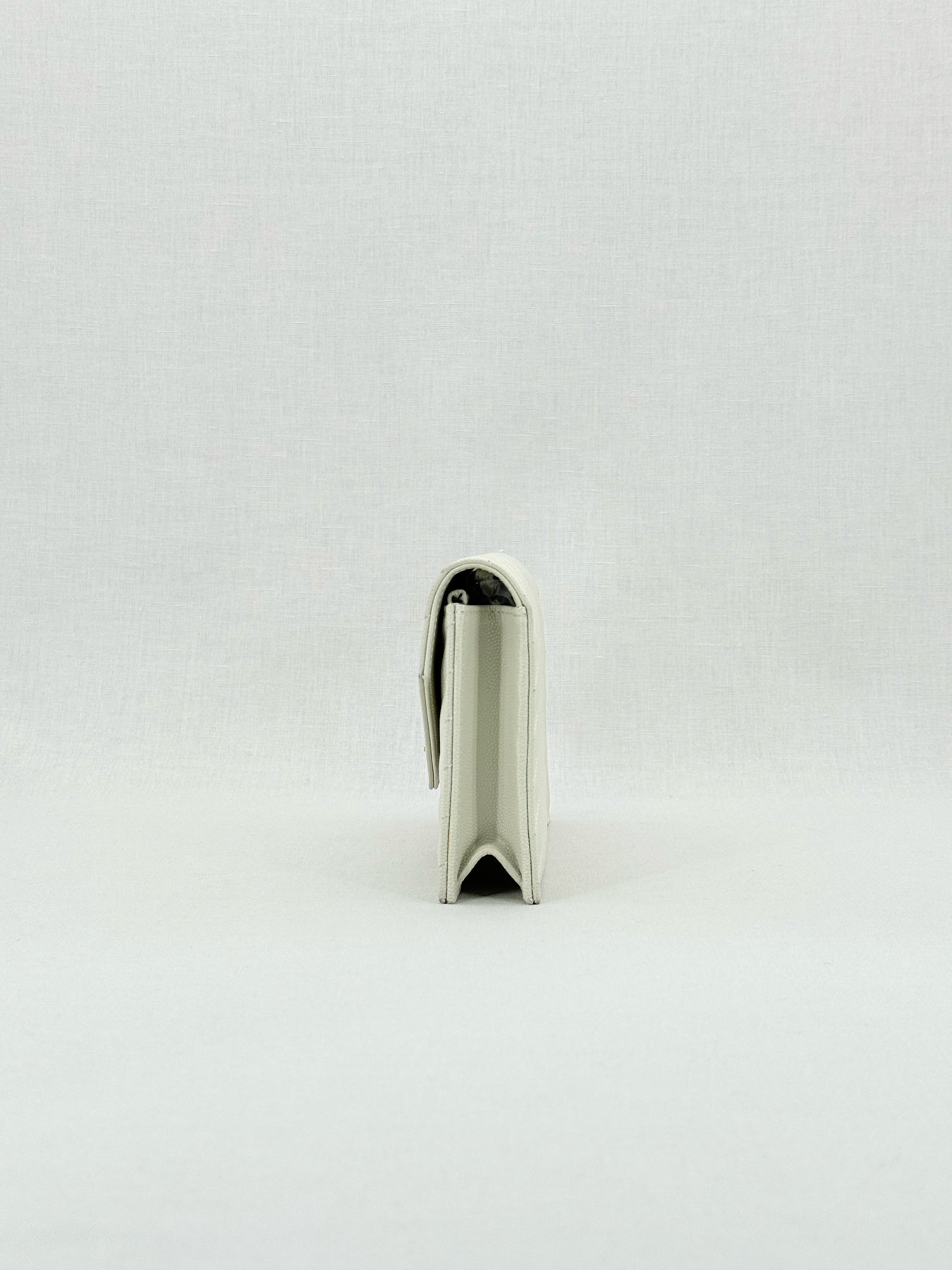 SAINT LAURENT Cassandre White Chevron Shoulder Bag