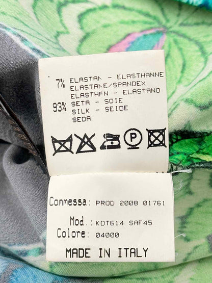 ROBERTO CAVALLI Green Multicolor Printed Size US 8 Top