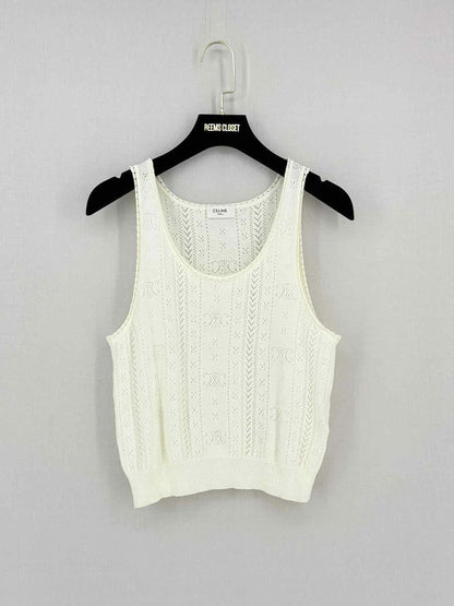 CELINE Off-white Triomphe Logo Size Small Tank Top