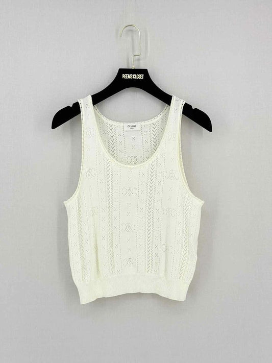 CELINE Off-white Triomphe Logo Size Small Tank Top