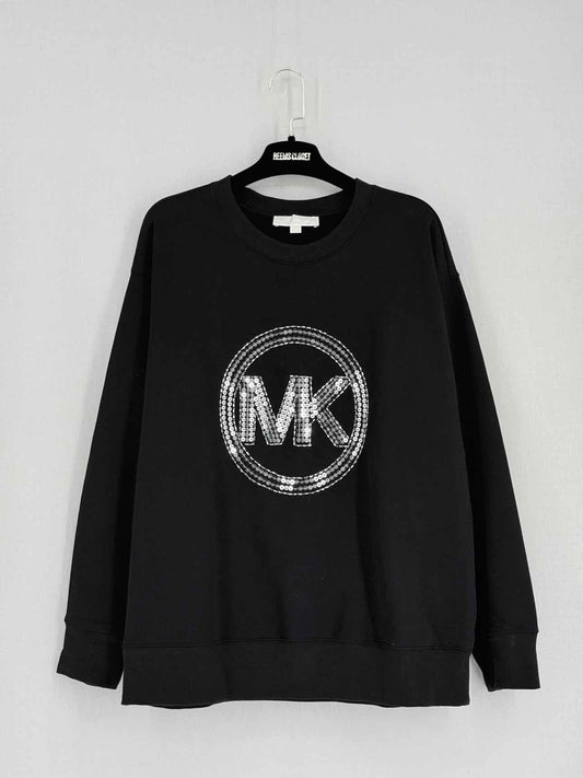 MICHAEL KORS Black Logo Size Large Sweatshirt