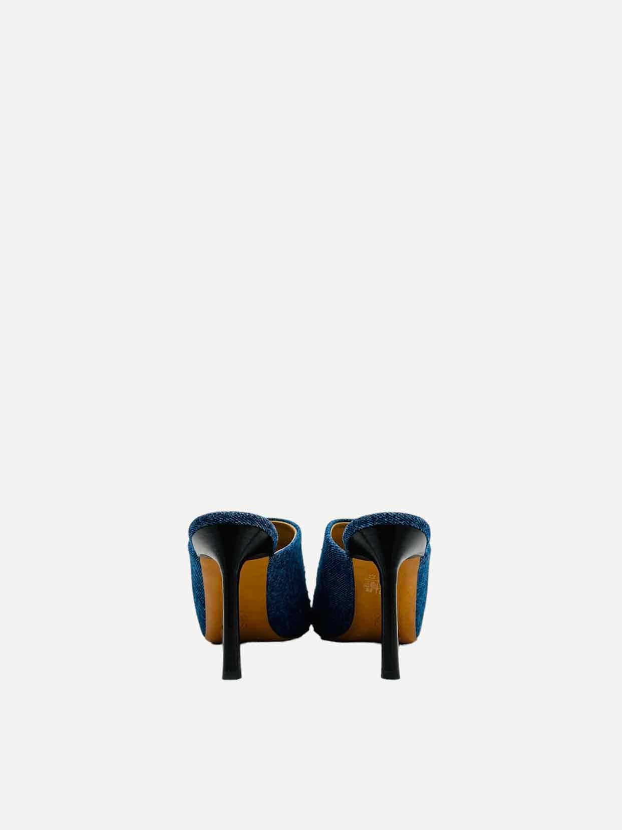 LOEWE Ripped Denim Blue & White Size EU 38 Mules