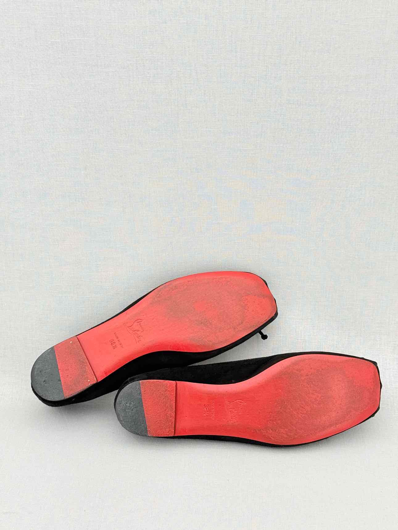 CHRISTIAN LOUBOUTIN Black Size EU 38.5 Flats
