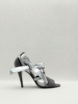 PIERRE HARDY Black & Silver Size EU 37.5 Heeled Sandals