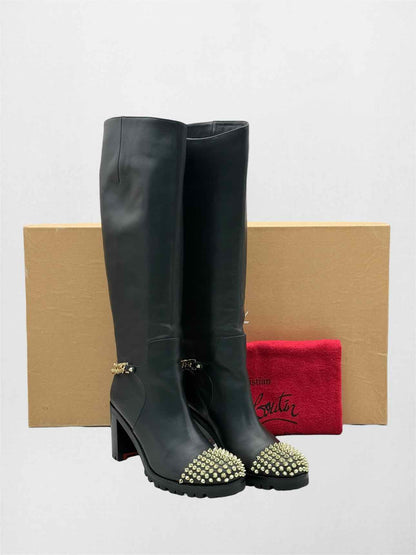 CHRISTIAN LOUBOUTIN Black Size EU 39 Knee High Boots