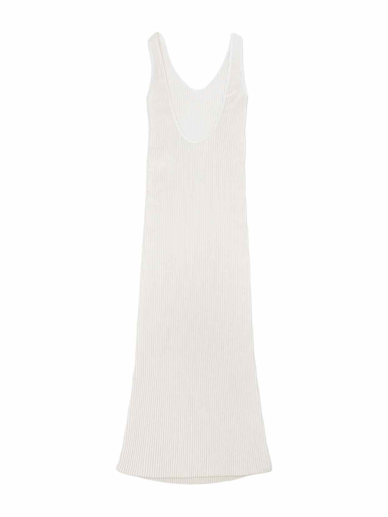 BARBARA CASASOLA Tank Dress White Ribbed Midi Dress