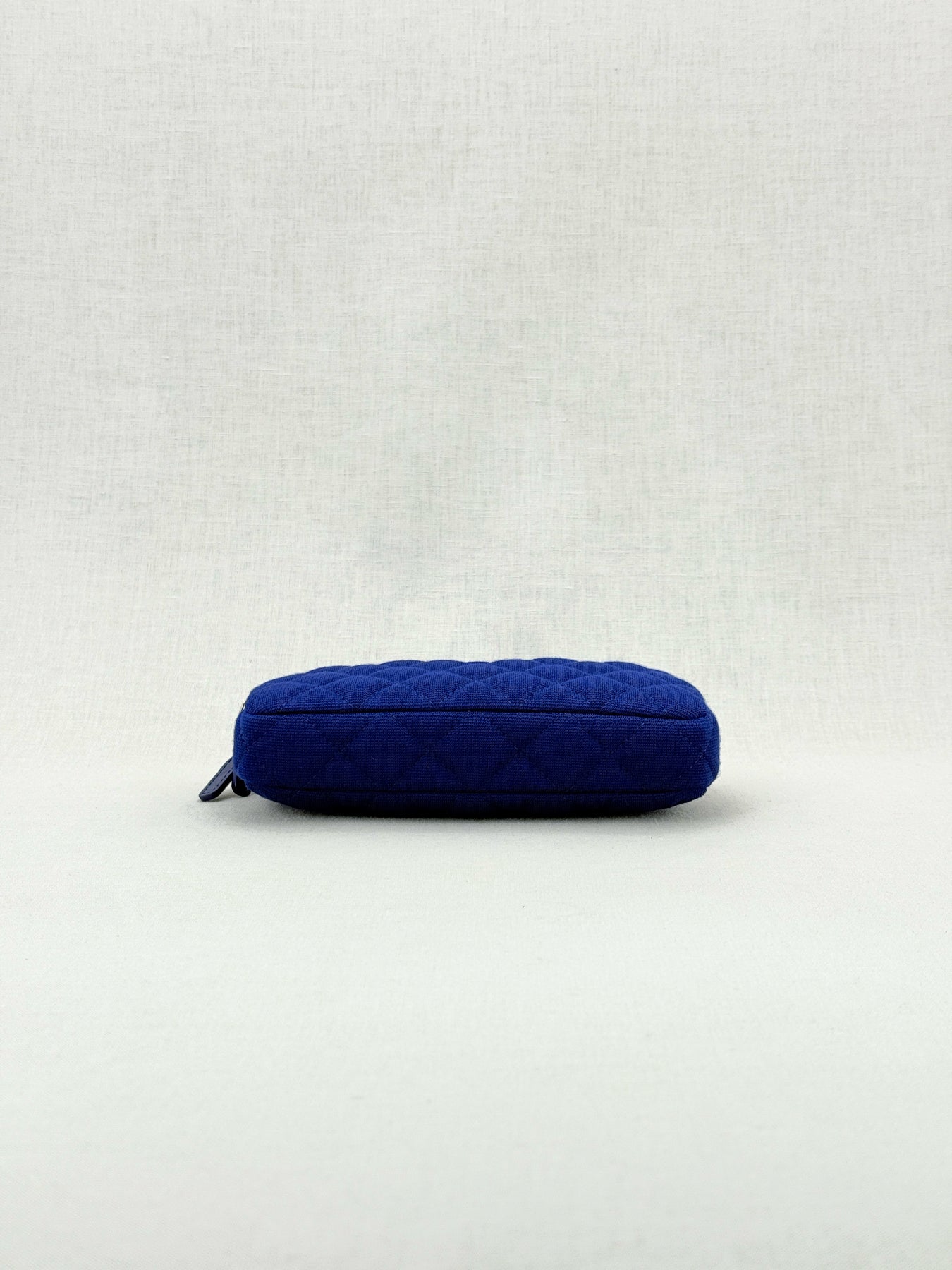 CHANEL Double Zip WOC Blue Quilted Crossbody