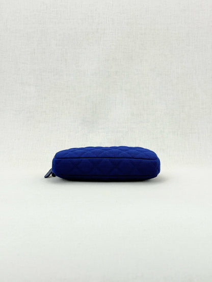 CHANEL Double Zip WOC Blue Quilted Crossbody