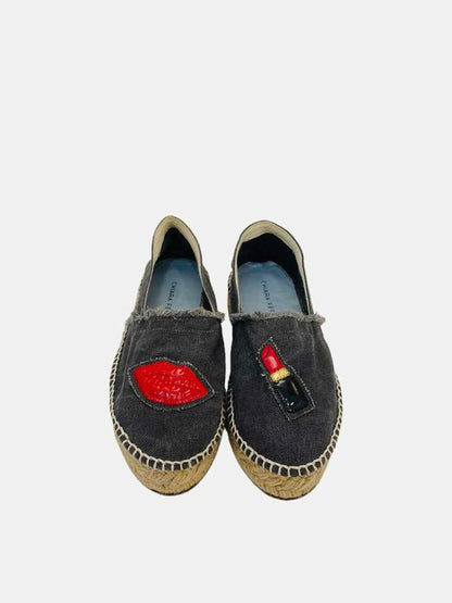 CHIARA BINI Espadrille Blue w/ Red Flats 36