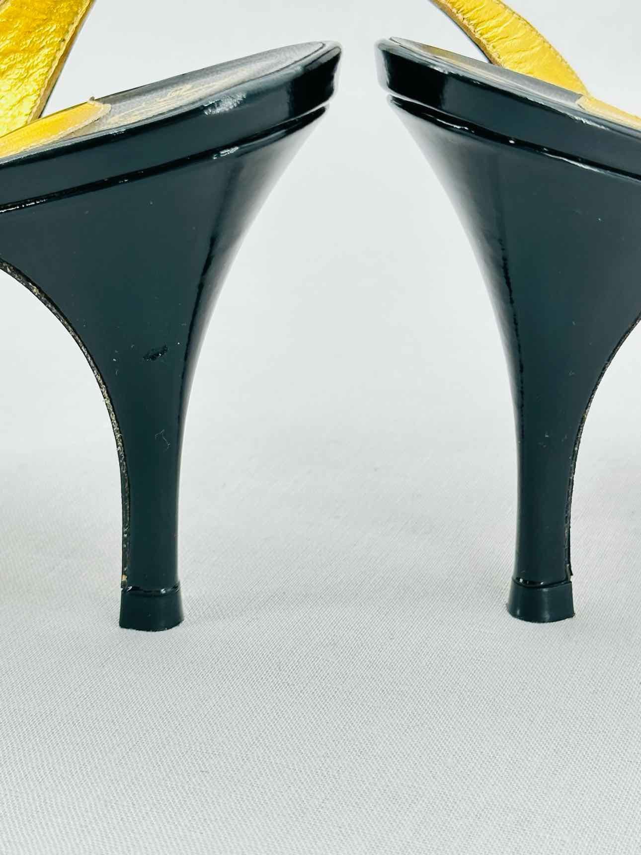 GINA Black & Gold Size EU 38.5 Heeled Sandals