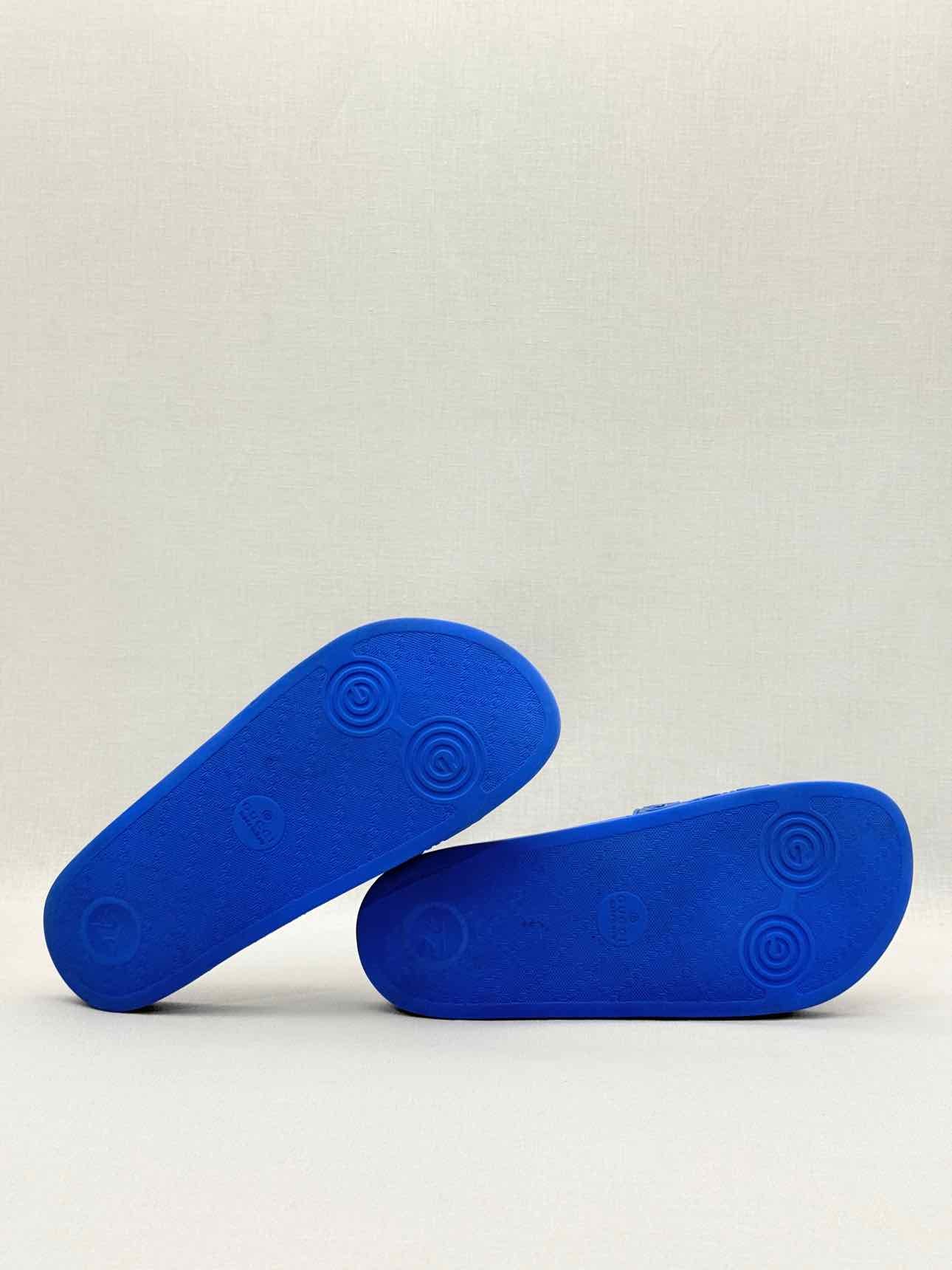 GUCCI GG Rubber Blue Size EU 39 Slides