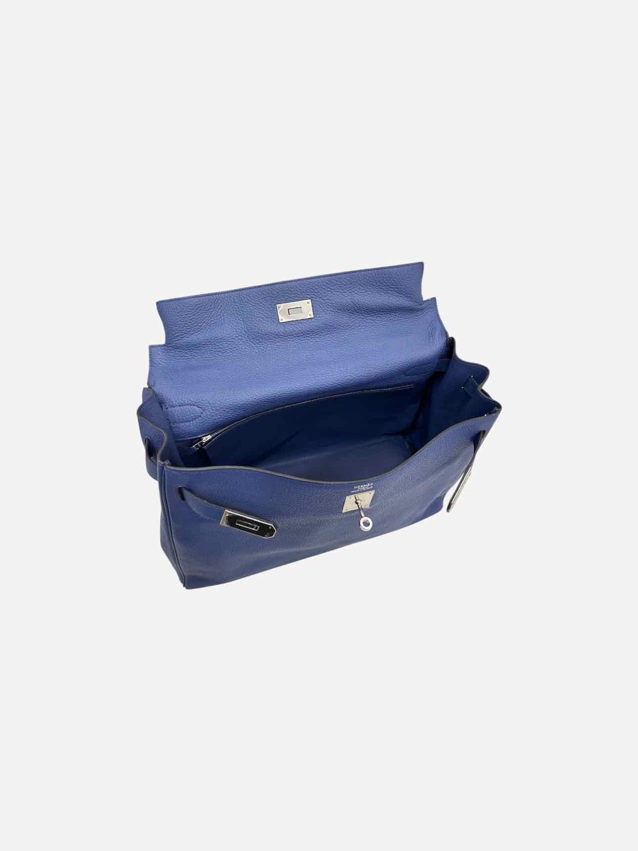 HERMES Kelly Bleu Brighton Versco Evercolor Top Handle