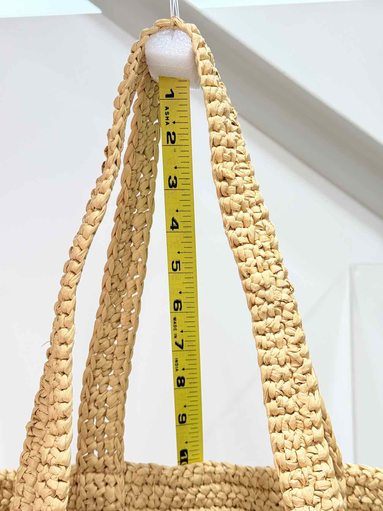 SANDRO Raffia Kasbah Beige Tote Bag