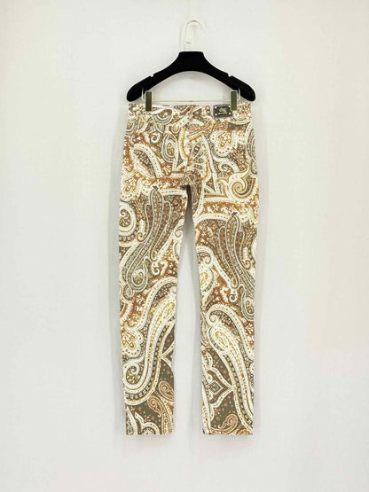 ETRO Beige Multicolor Paisley Print Size 27 Jeans