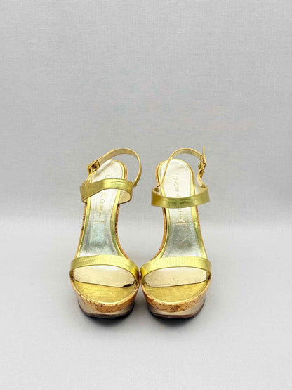 CASADEI Metallic Gold Size EU 38 Heeled Sandals