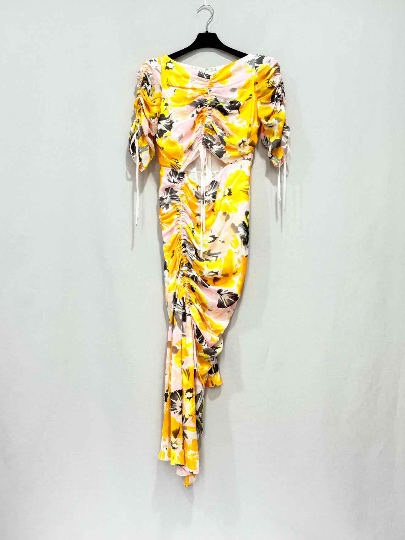 ALICE MCCALL Yellow & Beige Floral Size US 4 Midi Dress