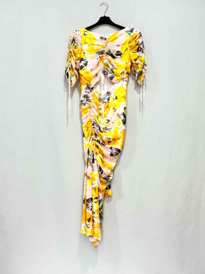 ALICE MCCALL Yellow & Beige Floral Size US 4 Midi Dress